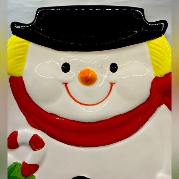 “Snowman” 14” Ceramic Platter - Vintage - Picture 6 of 9